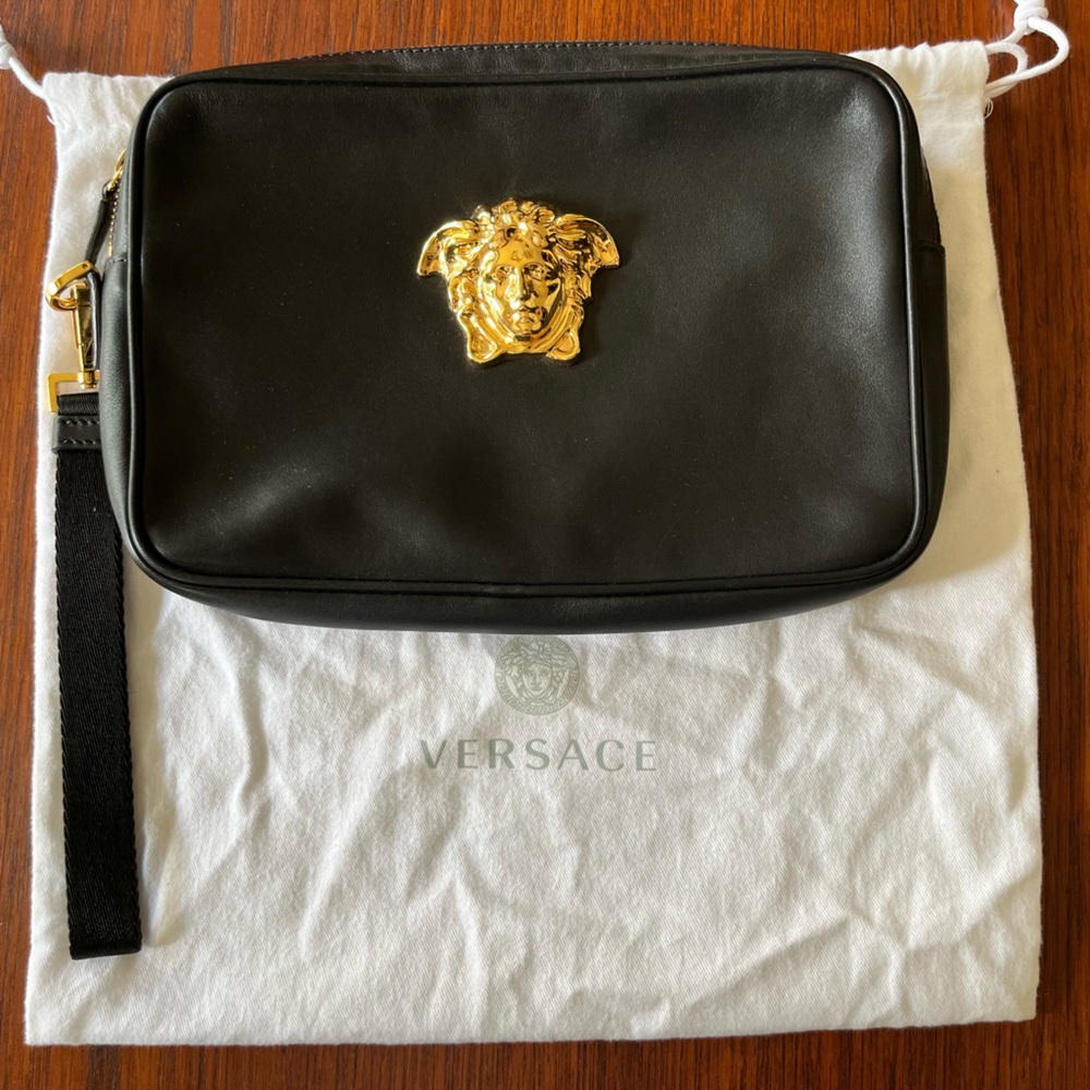 Black Versace Medusa Clutch